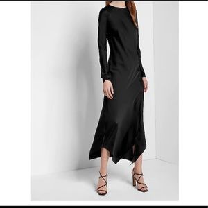 Satin Long Sleeve Dress from Express